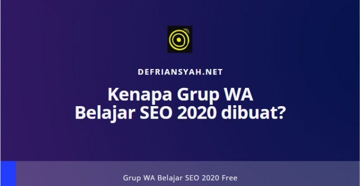 Grup WA Belajar SEO 2020