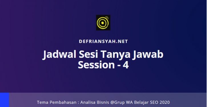 Jadwal STJ Session 4 Grup Belajar SEO 2020