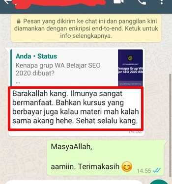 Testi Grup Belajar SEO 2020 4