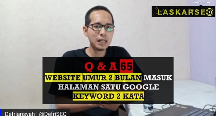 Website Umur 2 Bulan Halaman Satu Google