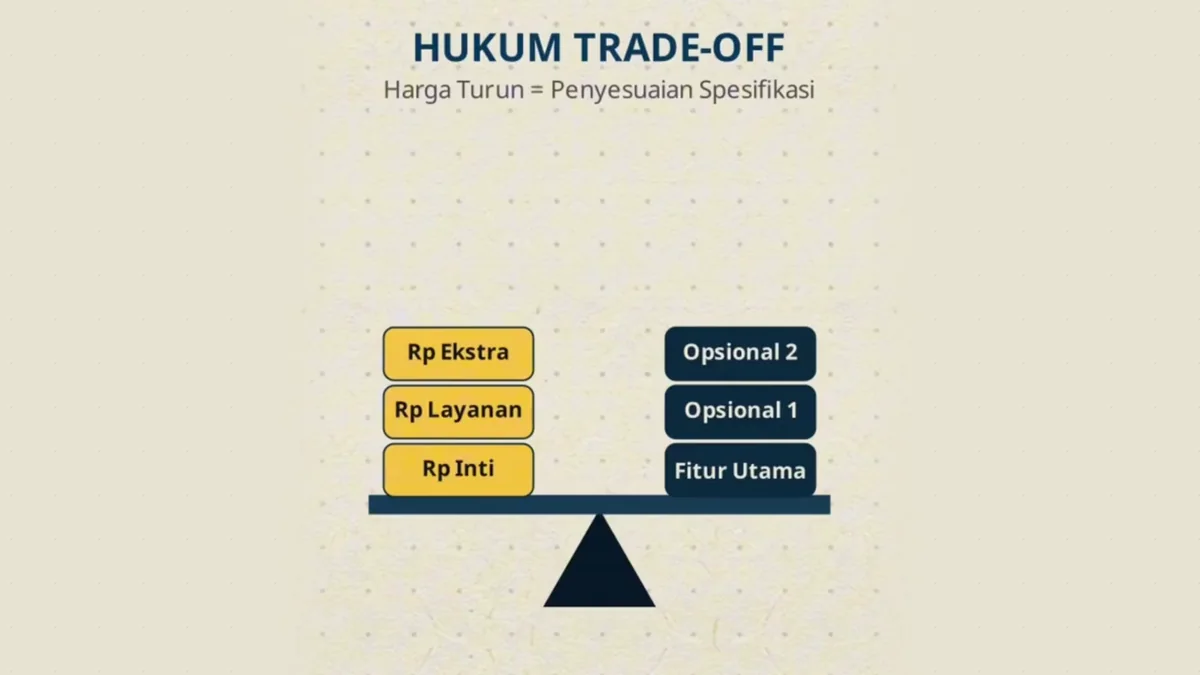 Hukum trade-off dalam negosiasi harga: harga turun dengan penyesuaian spesifikasi