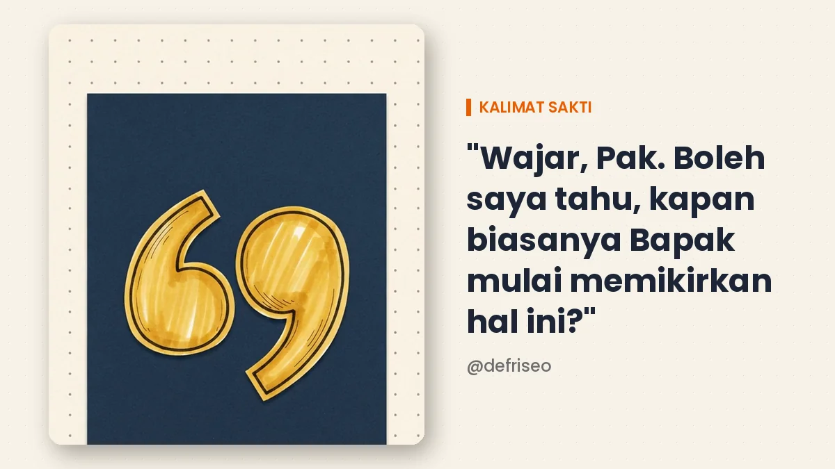 Dua kalimat sakti: terima lalu gali, dan tanya dampak kalau masalah muncul saat sibuk
