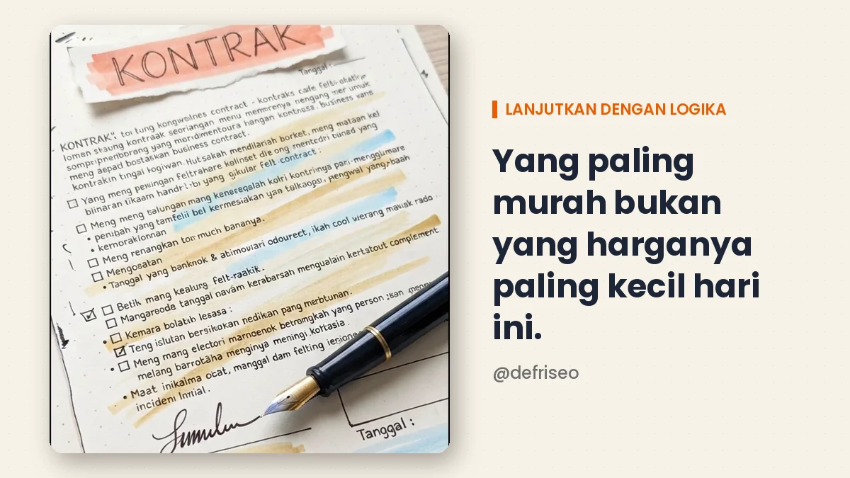 Pelanggan bandingkan harga: ajak hitung total biaya, bukan harga awal