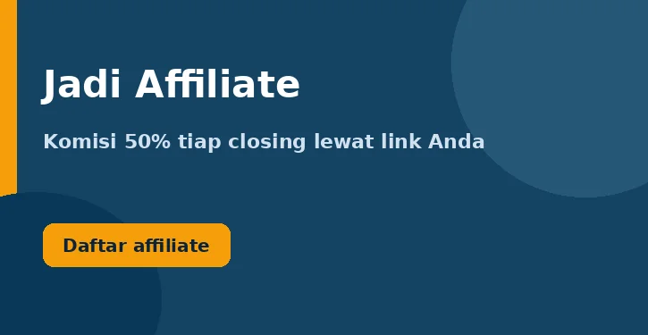 Jadi affiliate Closing Sakti, komisi 50%